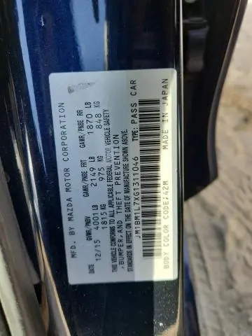 2016 MAZDA 3 TOURING  