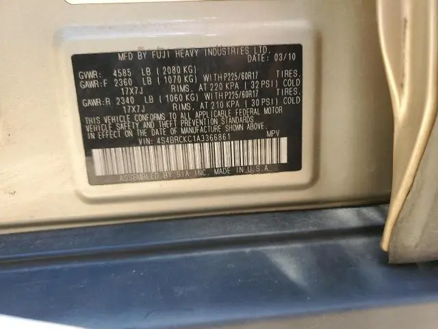 2010 SUBARU OUTBACK 2.5I LIMITED  