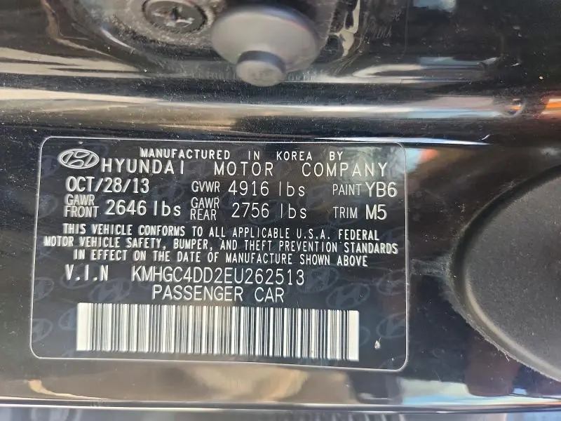 2014 HYUNDAI GENESIS 3.8L  