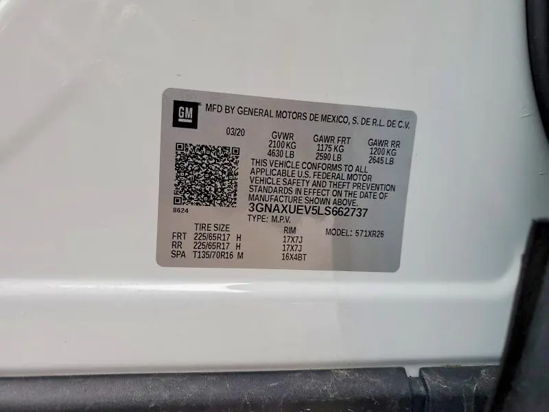 2020 CHEVROLET EQUINOX LT  