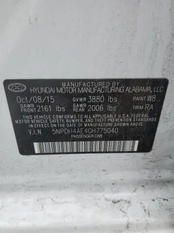 2016 HYUNDAI ELANTRA SE