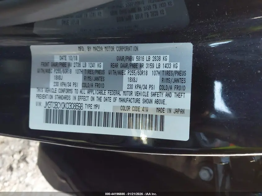 2019 MAZDA CX-9 TOURING