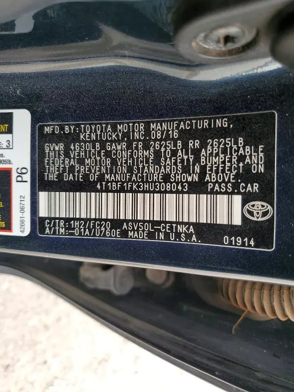 2017 TOYOTA CAMRY LE  