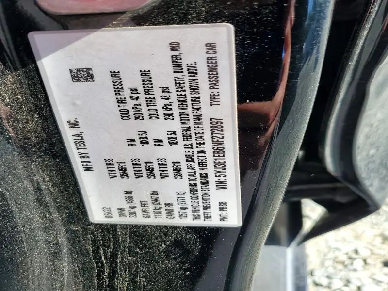 2022 TESLA MODEL 3   