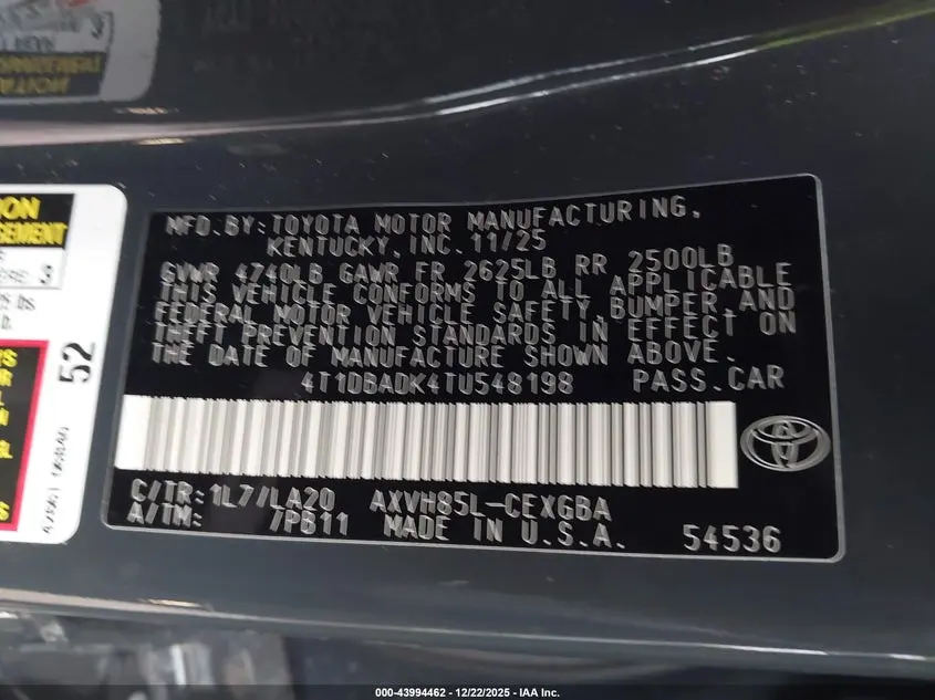 2026 TOYOTA CAMRY XLE