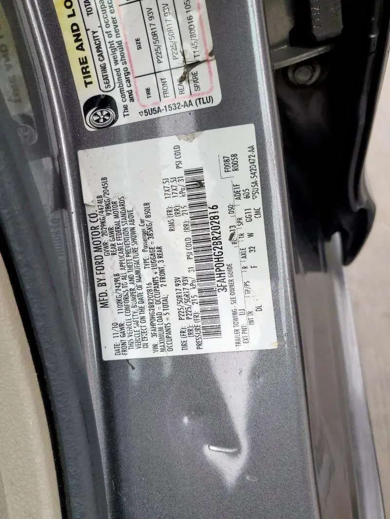 2011 FORD FUSION SE  