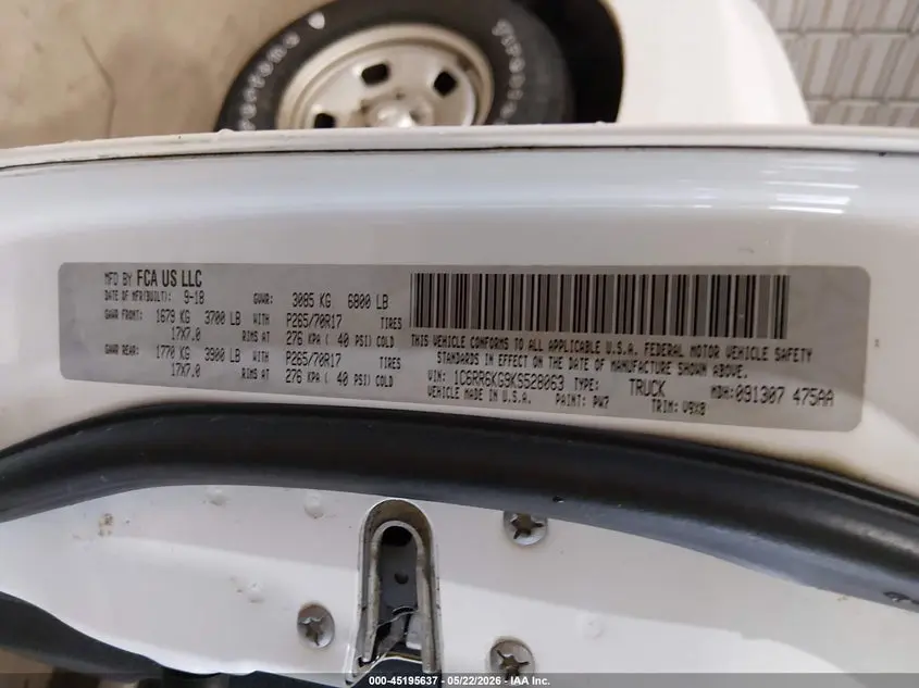 2019 RAM 1500 CLASSIC TRADESMAN  4X2 5'7 BOX