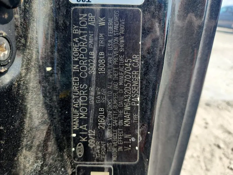 2013 KIA FORTE SX  
