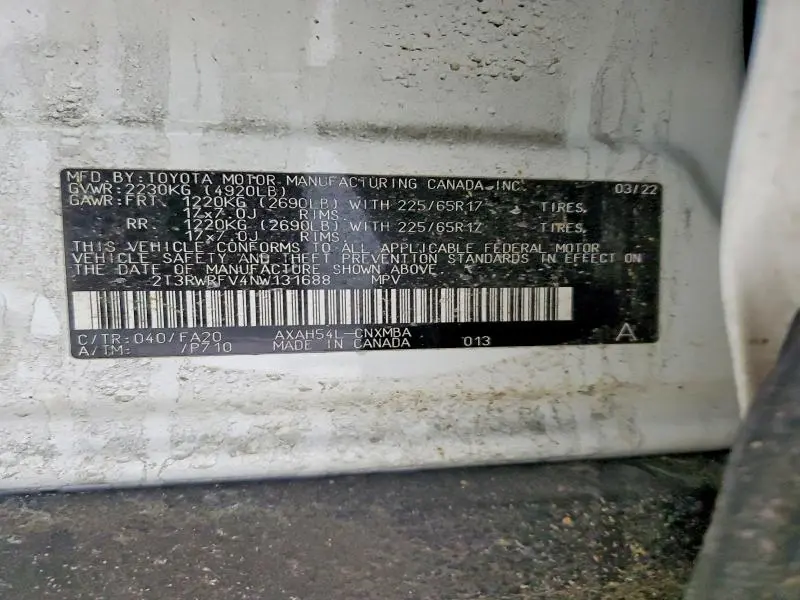 2022 TOYOTA RAV4 XLE  