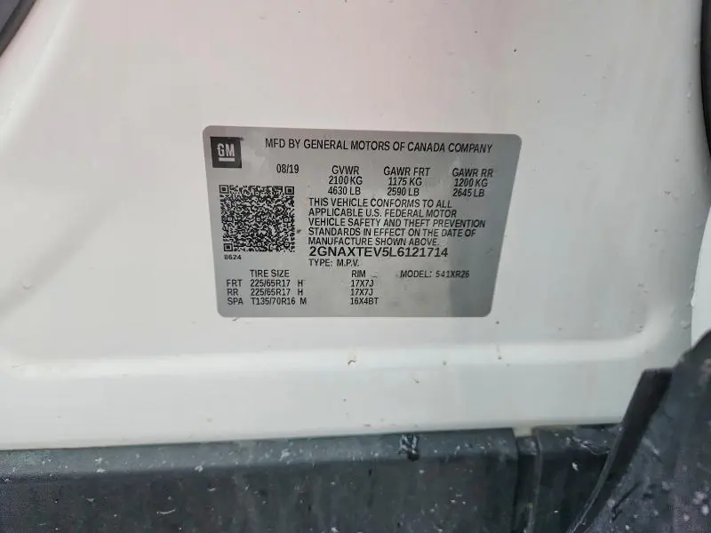 2020 CHEVROLET EQUINOX LT  