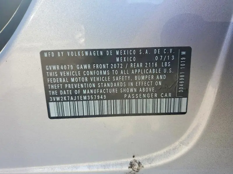 2014 VOLKSWAGEN JETTA BASE  