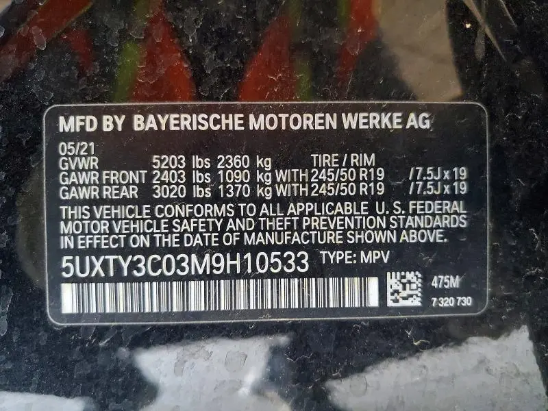 2021 BMW X3 SDRIVE30I  