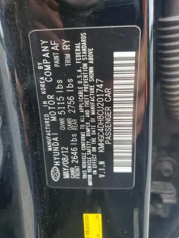 2012 HYUNDAI GENESIS 5.0L  