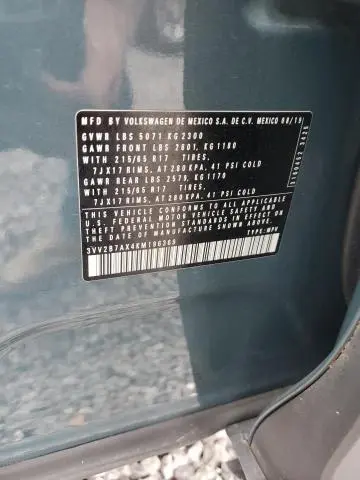 2019 VOLKSWAGEN TIGUAN SE  