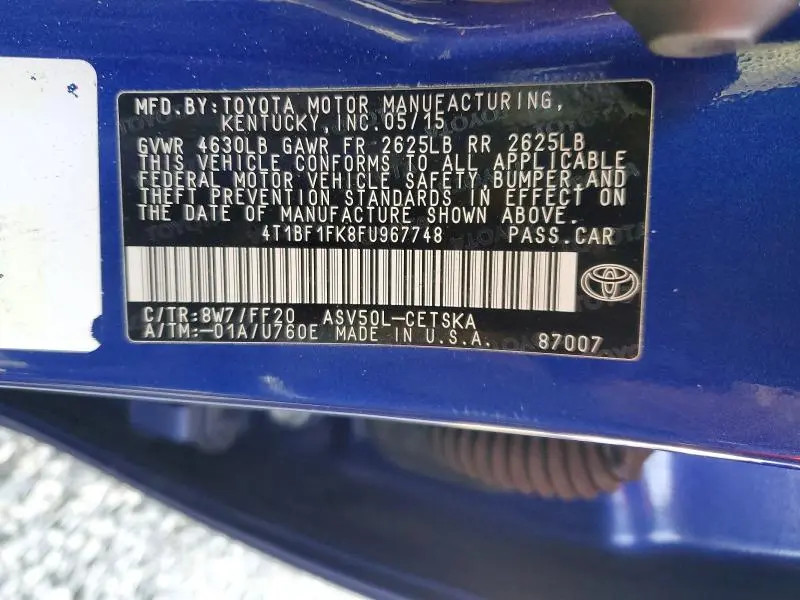 2015 TOYOTA CAMRY SE  