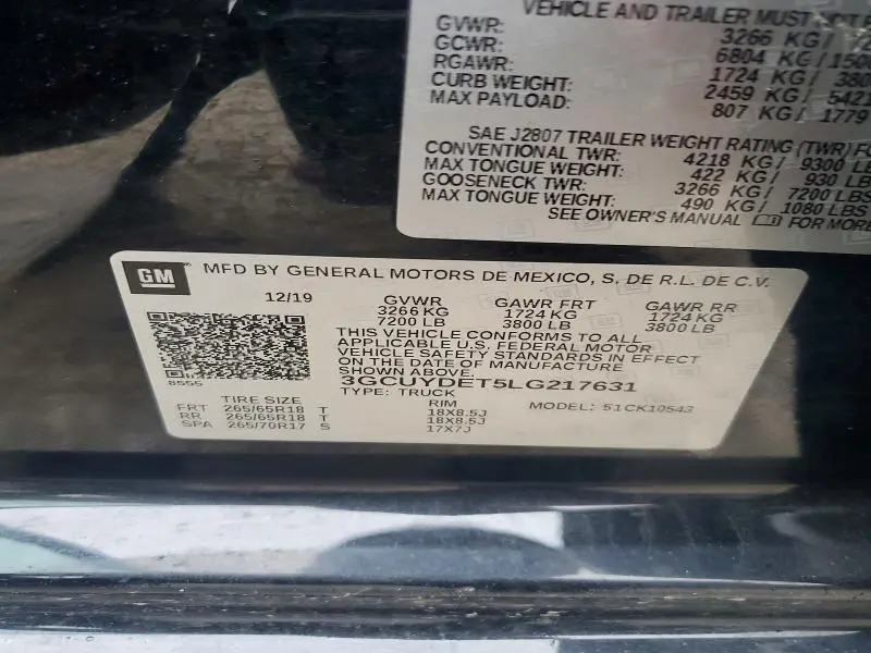 2020 CHEVROLET SILVERADO K1500 LT  