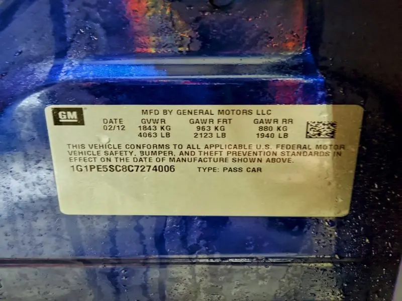 2012 CHEVROLET CRUZE LT  