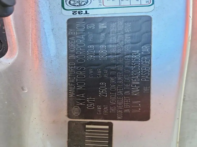 2012 KIA FORTE SX  