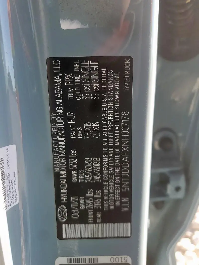 2022 HYUNDAI SANTA CRUZ SEL PREMIUM  