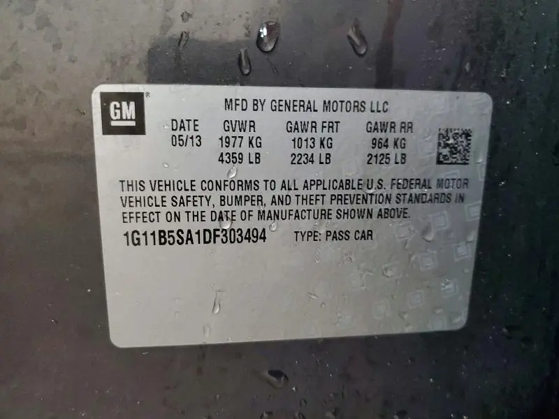 2013 CHEVROLET MALIBU LS  