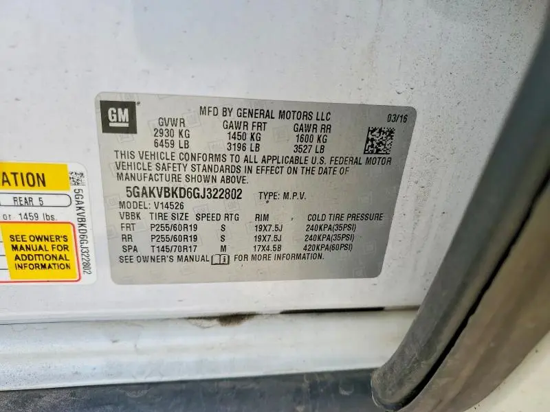 2016 BUICK ENCLAVE   