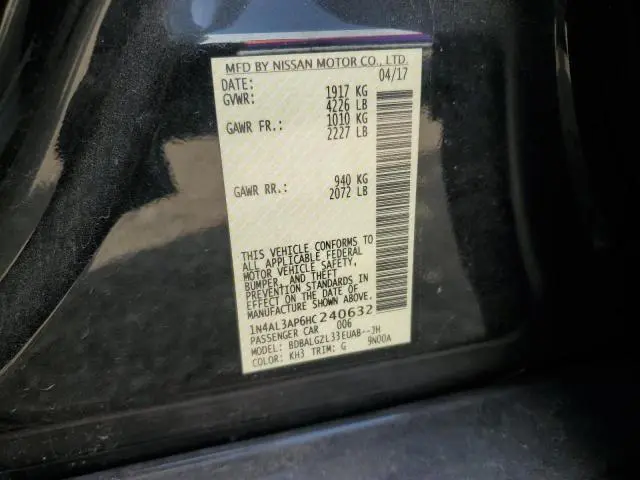 2017 NISSAN ALTIMA 2.5  