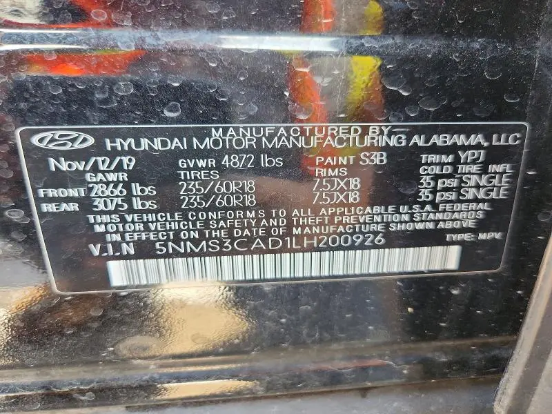 2020 HYUNDAI SANTA FE SEL  