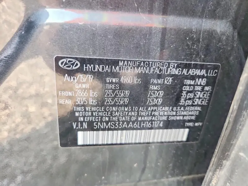 2020 HYUNDAI SANTA FE SEL 2.0T  