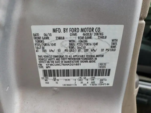 2010 FORD ESCAPE XLS  