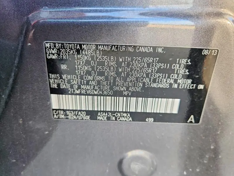 2013 TOYOTA RAV4 XLE  
