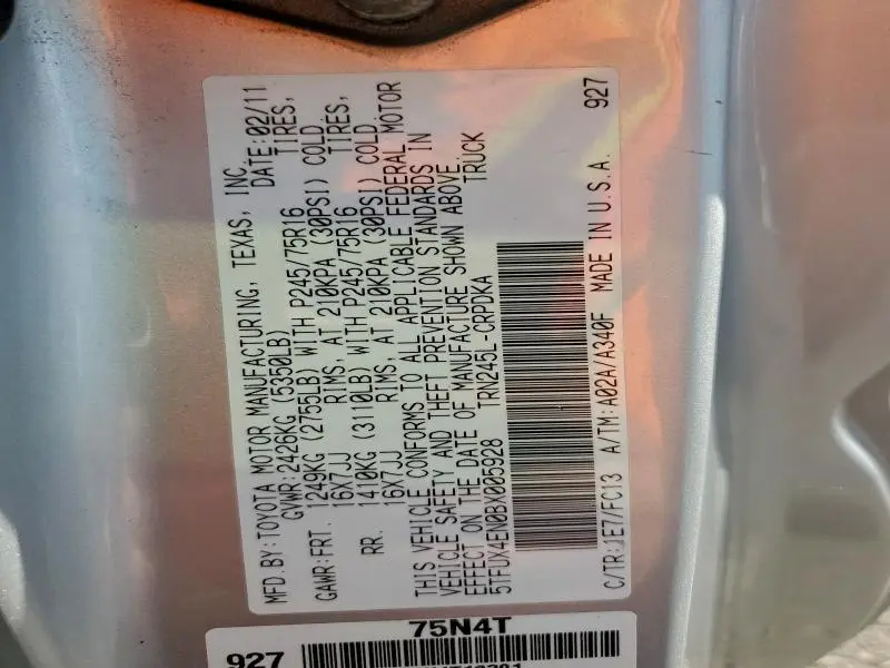 2011 TOYOTA TACOMA ACCESS CAB  