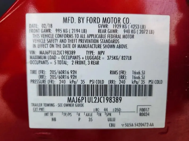 2018 FORD ECOSPORT SE  