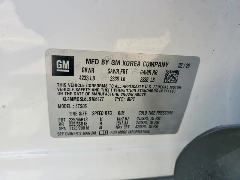 2020 BUICK ENCORE GX SELECT  