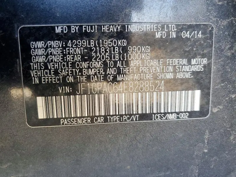 2014 SUBARU IMPREZA PREMIUM  