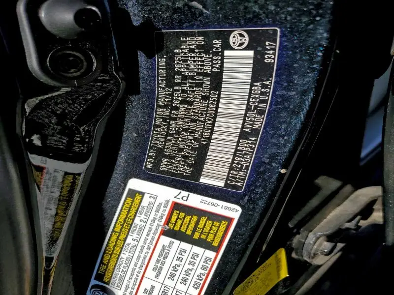 2012 TOYOTA CAMRY HYBRID  