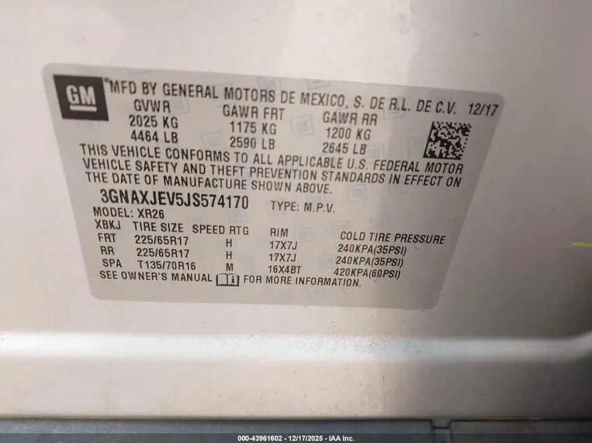 2018 CHEVROLET EQUINOX LT