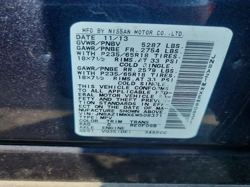 2014 NISSAN MURANO SL  