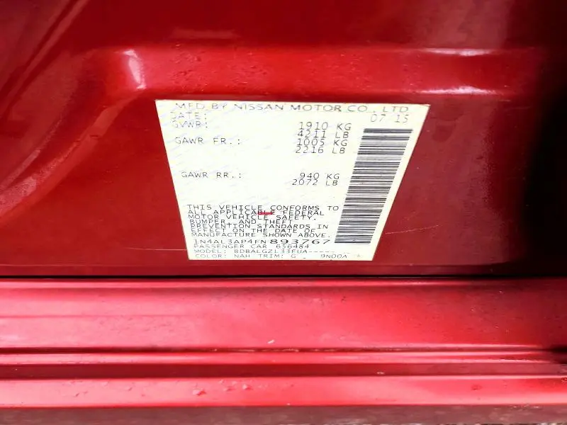 2015 NISSAN ALTIMA 2.5 S  