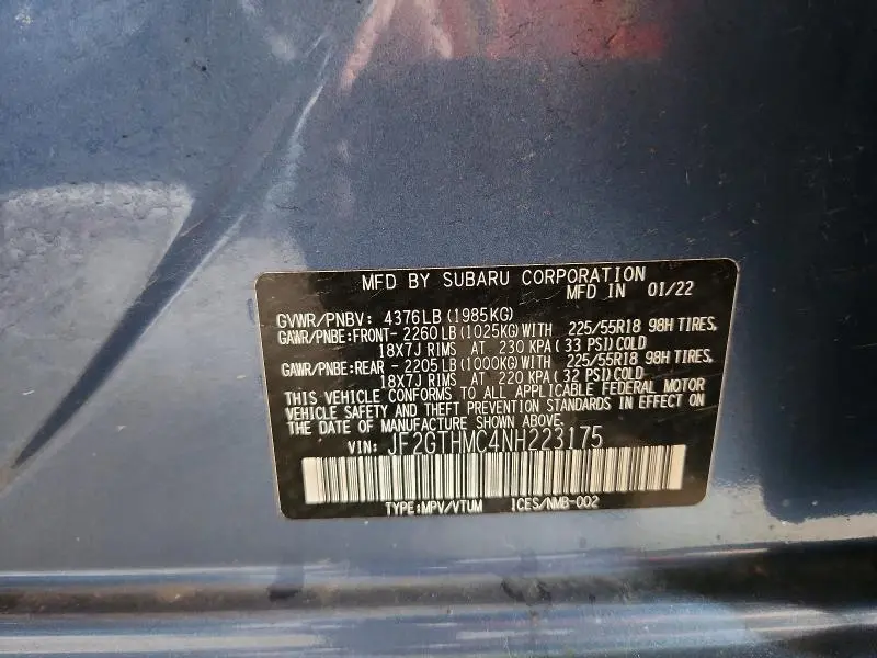 2022 SUBARU CROSSTREK LIMITED  