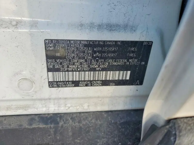 2020 TOYOTA RAV4 XLE  