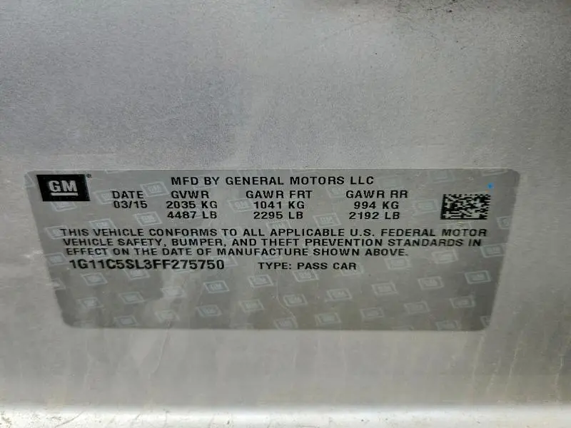 2015 CHEVROLET MALIBU 1LT  