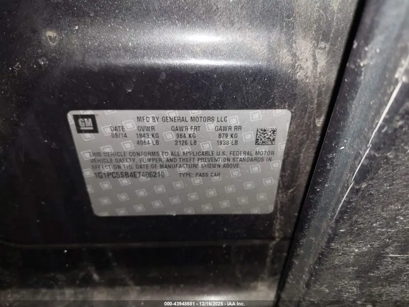 2014 CHEVROLET CRUZE 1LT AUTO