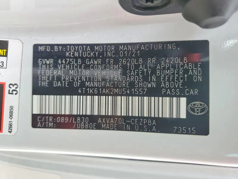 2021 TOYOTA CAMRY XSE  