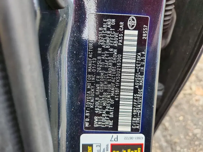 2013 TOYOTA CAMRY SE  