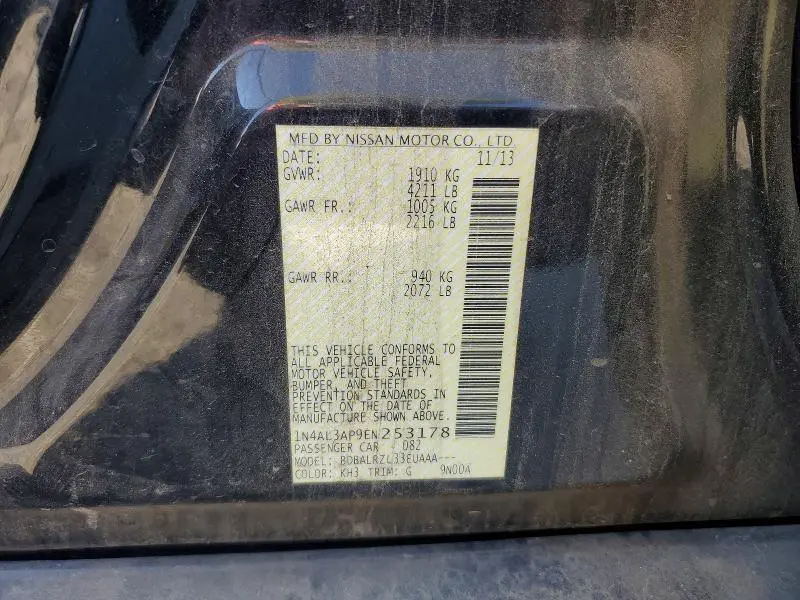 2014 NISSAN ALTIMA 2.5 S  
