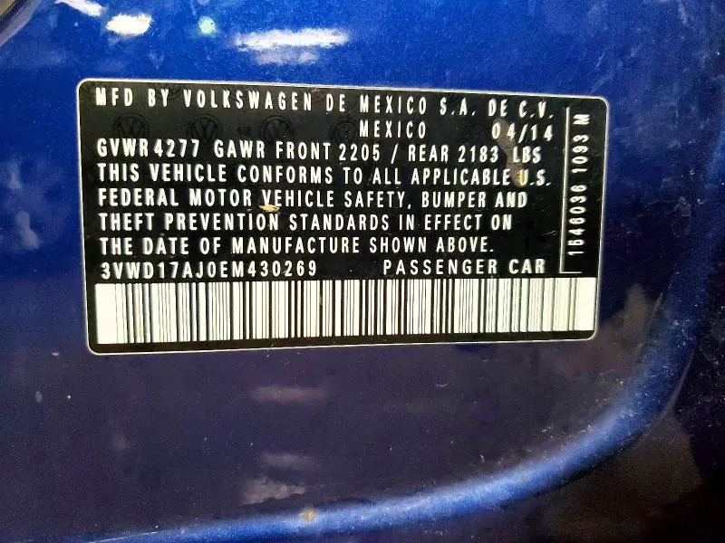 2014 VOLKSWAGEN JETTA SE  