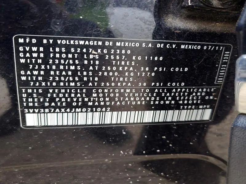 2018 VOLKSWAGEN TIGUAN SE  