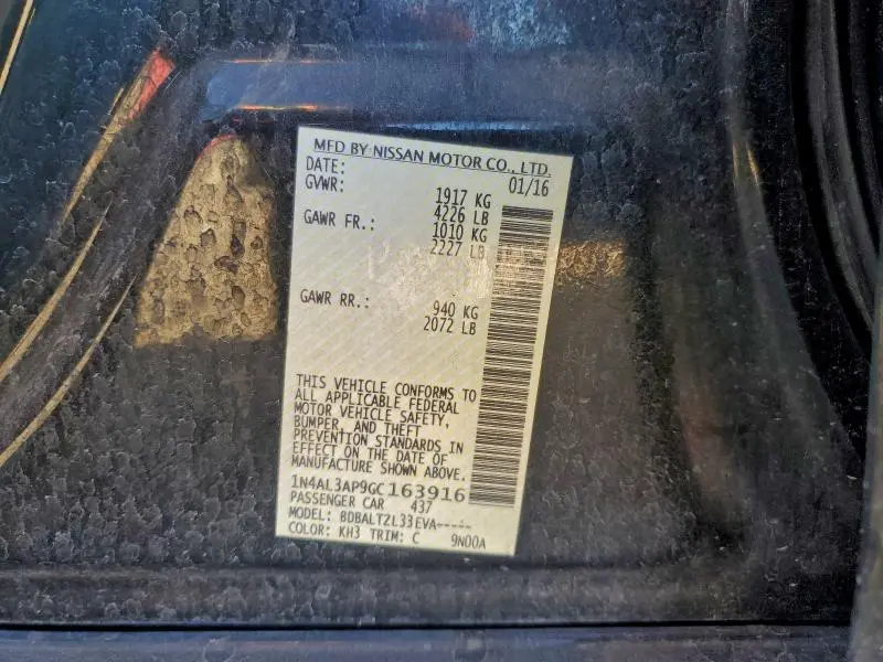 2016 NISSAN ALTIMA 2.5  