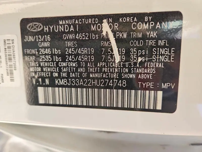 2017 HYUNDAI TUCSON SPORT  