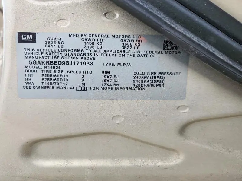 2011 BUICK ENCLAVE CXL  